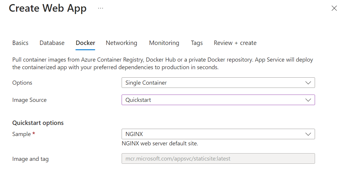 Azure - Initial Docker Settings