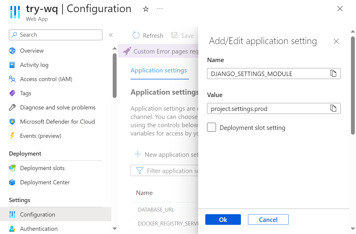 Azure - Environment Variable