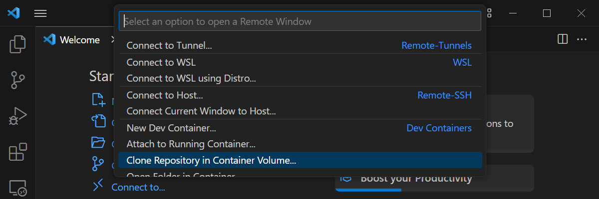 VS Code Container Volume